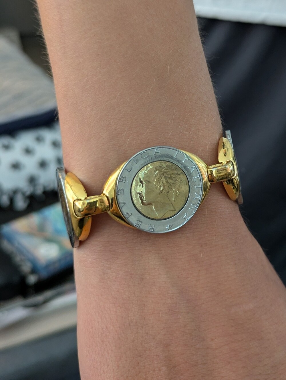 Milor Italy Two-Tone Coin Link Bracelet - Gold and Silver - Picture 5 of 10